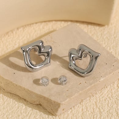 1 pair simple series simple geometric stainless steel  gold plated women stud earrings h5 